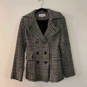 Houndstooth Calvin Klein pea coat